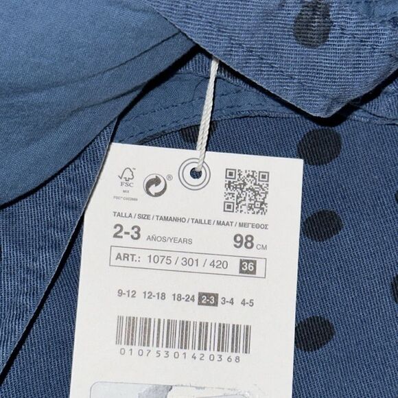 ZARA Kids | Blue | FLOWY POLKA DOT OVERALLS - Picture 8 of 8